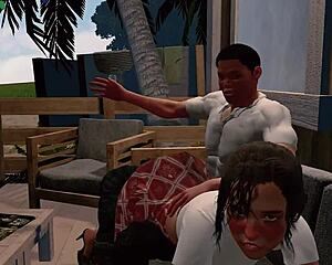 jack and emma get spanked in paradise