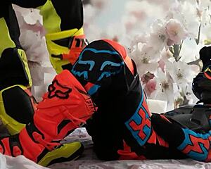 Gay motocross scene with boots and gear fetish