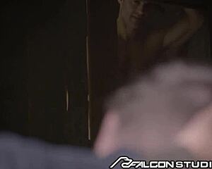 Falconstudios worker joins gay couple for rough forest fuck train