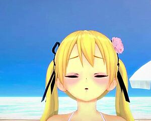 Free POV hentai featuring Marie Rose in beach bikini