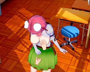 rubbing big tits of touhou kasen in 3d cg hentai game