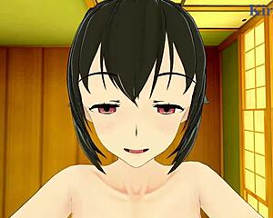 Astarte and Nagisa's wild threesome with Kojo in 3D