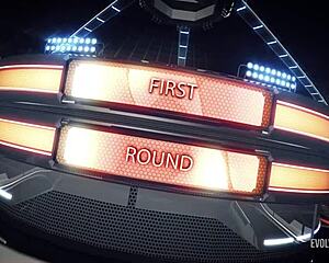 Hot naked lesbians Alexa Nova and Charlotte Sartre wrestle rough with strapon prize