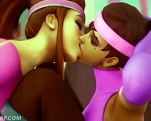 lesbian training session unfolds in wild 3d hentai