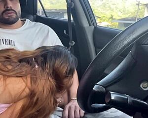 Teen ass fucked in public car outdoor
