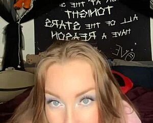 horny girl craving dick, sucking and using toys on her big clit