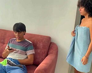 Stepmother seduces stepson, gives him a rough pussy fucking