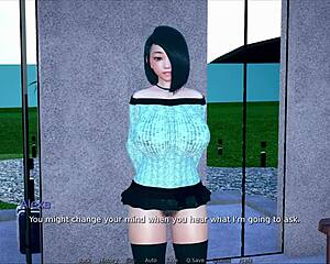 In Polyturnon 3, the curvy character with big tits explores 3D fun.