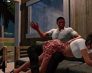 jack and emma get spanked in paradise