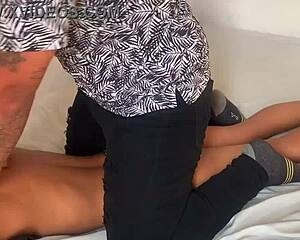 horny stepsister enjoys massage with latina ass ebony tits