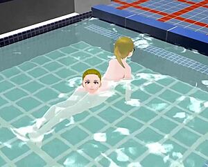 did the anime woman bathe in the japanese public bath?