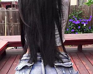 Incredible Ass in Daisy Dukes Jeans Shorts Teasing Publicly. Can't Look Away!