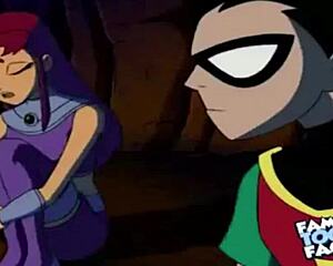 starfire and robin get into some doggystyle action, with the audio all fixed up