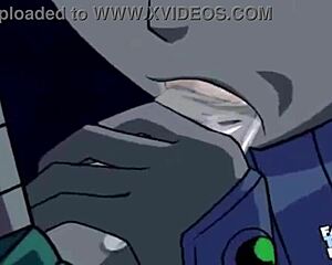 starfire and robin get into some doggystyle action, with the audio all fixed up