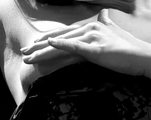 hey, watch bobbi stroke herself in a tight corset and stockings!