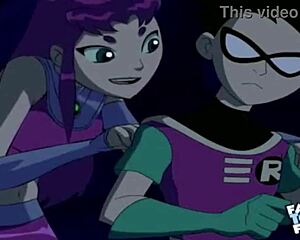 starfire and robin get into some doggystyle action, with the audio all fixed up