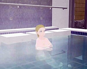 did the anime woman bathe in the japanese public bath?