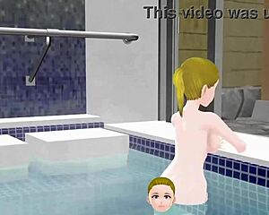 did the anime woman bathe in the japanese public bath?