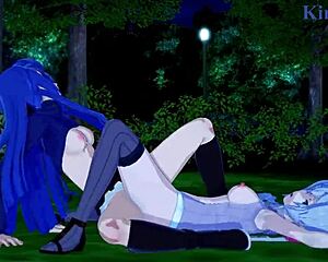 dude, check chris yukine and tsubasa in wild lesbian hentai action!