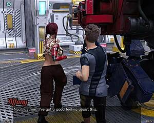 Stranded in space, teen checks out cute robot girl outfit