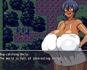 Tanned Natsuki in hentai game ep 12, are you watching him stroke his huge bbc outside?