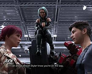 Stranded in space, teen checks out cute robot girl outfit