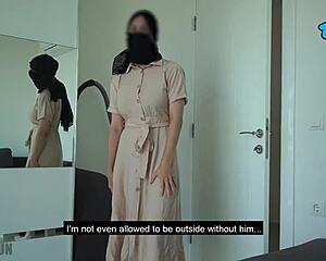 Horny middle eastern wife gets pounded by husband's friend