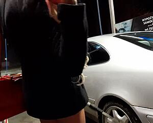 Transsexual Teases at Public Car Wash