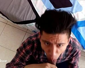 Detailed Gay Amateur Blowjob in High Definition Spanish Scene
