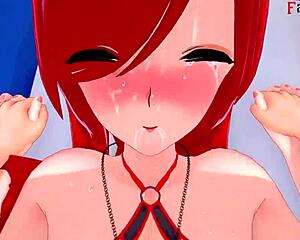Beach babes in bikinis get naughty in this cartoon
