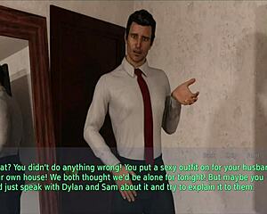 The teen wife in lingerie reveals big tits and ass to stepmother during homemade game