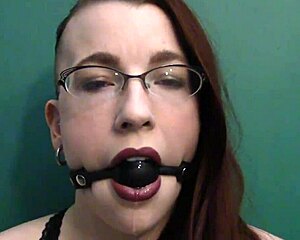 Dark Lipstick and Ballgag Drooling While Locking Eyes Feels So Raw and Intense