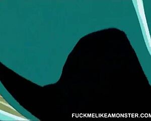 i watch this big titty anime babe get her pussy licked by a monster