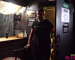 Straight boss encounters bareback surprise at gloryhole from gay friend