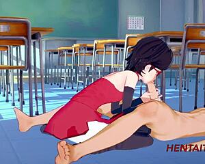 boku no hero hentai 3d, bakugou katsuki bangs sarada uzumaki at school 😈