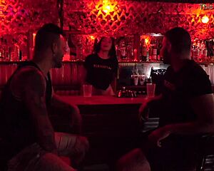 Straight boss encounters bareback surprise at gloryhole from gay friend