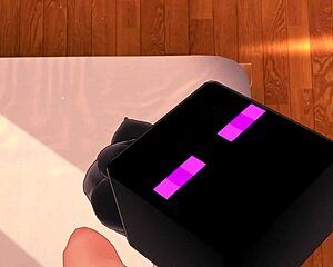 Yo, my girlfriend dressed as Enderman for wild hentai 3D Minecraft bed play 😜