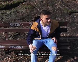 czech hunter 521 catches euro twink for raw outdoor ass play