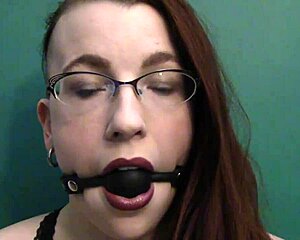 Dark Lipstick and Ballgag Drooling While Locking Eyes Feels So Raw and Intense