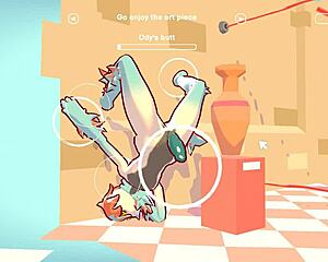 Odymos LGBT Hentai Game Ep 2: Fucking Ceiling Lamp as Anal Plug in Classroom!