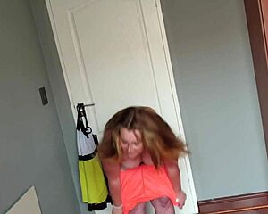 Fat Girl Playing Dress Up By Trying On Different Dresses