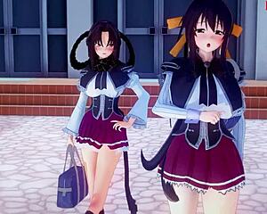 Akeno has a surprise for you in this full HS DXD NTR madness movie