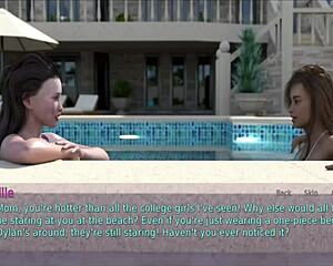 Wife and stepmother play homemade game