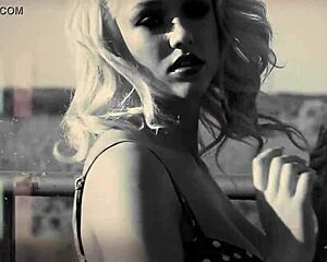 Blonde milfs Hannah Claydon and Sabrina Nichole strip in lingerie