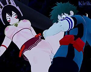 Shino Sosaki, Mei Hatsume, Izuku Midoriya Intense Sex