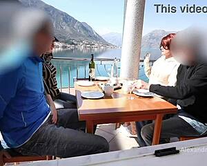 Out in public, I yanked out his massive cock right in the restaurant for extreme fun.