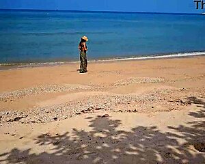 WOW! Flashing No Panties Under Long Dress On Public Beach.