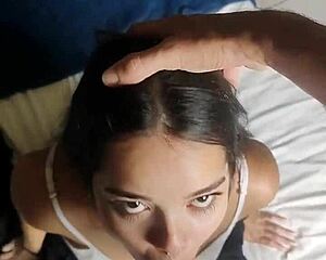 Lunah Blanc has great sex with a man with a big dick and she is very happy