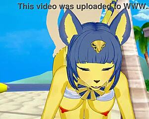 Yo, Ankha from Animal Crossing bangs hard on the beach!