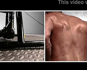 Rim chair bondage session with gay toys and fucking